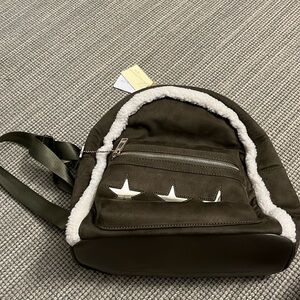 Brand New with tags Vintage Havana Olive Sherpa Backpack with Shearling Trim